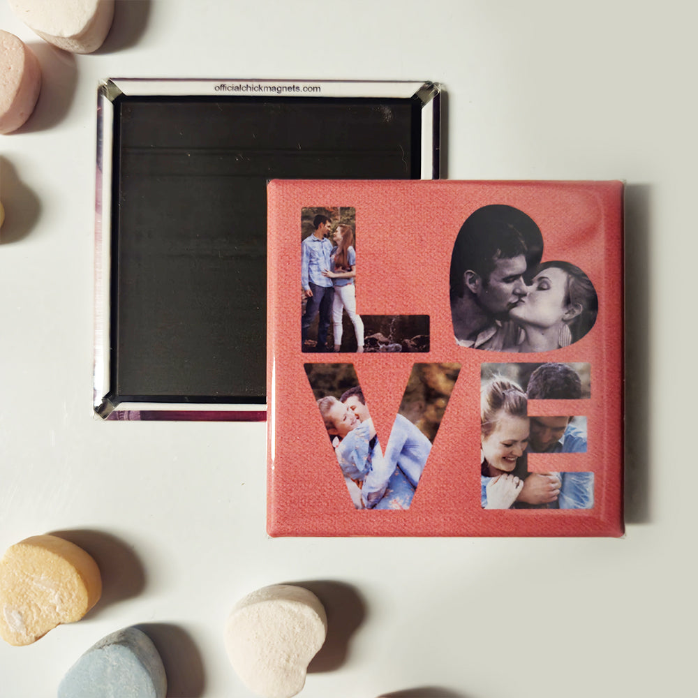 LOVE Letters (with 4 Photos) Magnet