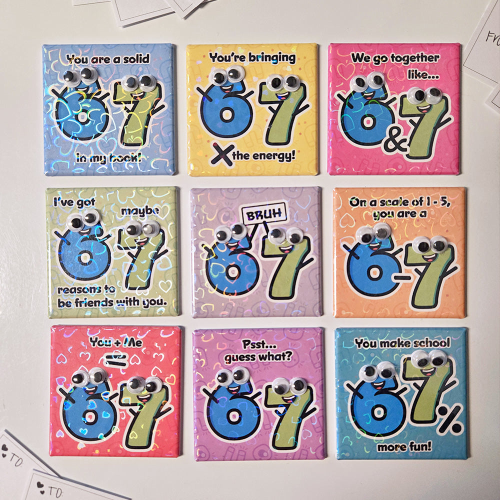 Holographic 6-7 Magnetic Valentines