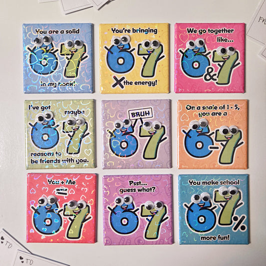 Holographic 6-7 Magnetic Valentines