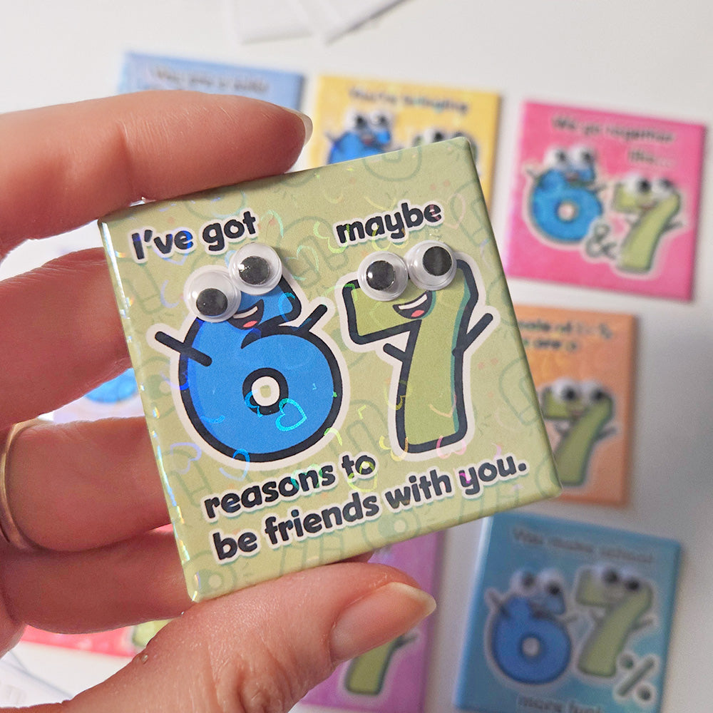 Holographic 6-7 Magnetic Valentines