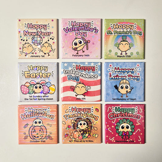 Holographic Holiday Magnet Set