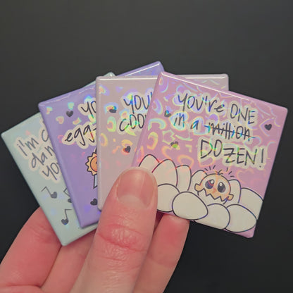 Holographic Val-hen-tine Magnet Set