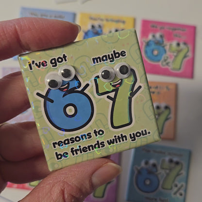 Holographic 6-7 Magnetic Valentines